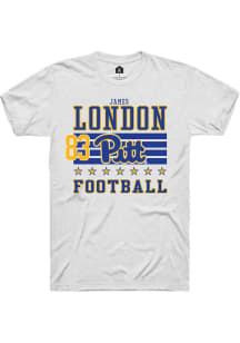 James London Rally Mens White Pitt Panthers NIL Striped Player T Shirt