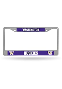 Washington Huskies Decal Chrome License Plate Frame - Silver