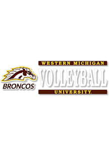 Western Michigan Broncos 6x2 Volleyball Auto Decal - Brown