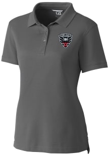 Cutter and Buck DC United Womens Graphite Advantage Short Sleeve Polo Shirt