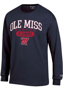 Champion Ole Miss Rebels Navy Blue Pill Alumni Jersey Long Sleeve T Shirt