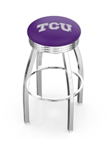 TCU Horned Frogs 3 Ring Chrome Seat Pub Stool - Silver