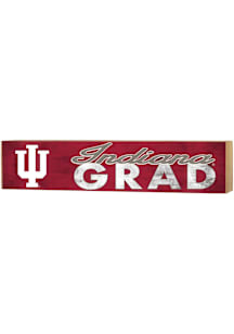 KH Sports Fan Indiana Hoosiers 3x13 Block Sign Grad Sign - Crimson