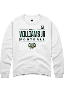 Adonis Williams Jr. Ohio Bobcats Mens White Football NIL Stacked Box Player Crew