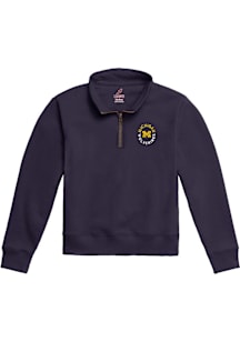 Youth Navy Blue Michigan Wolverines Circle Long Sleeve Quarter Zip