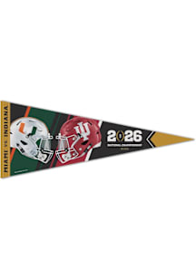 Indiana Hoosiers vs Miami 26 National Champs Dueling Pennant - Crimson