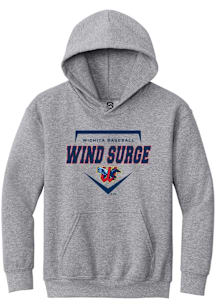 Summit Sportswear Wichita Wind Surge Youth Grey Homeplate Long Sleeve Hoodie