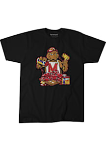 BreakingT Maryland Terrapins Black Old Bay Crab Picking Testudo Short Sleeve Fashion T Shirt