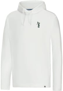 Mens Michigan State Spartans White Footjoy Light Weight Swinging Sparty Hooded Sweatshirt