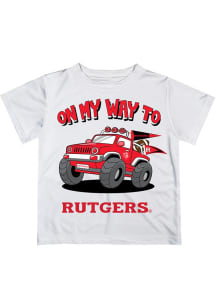 Infant Rutgers Scarlet Knights White Vive La Fete On My Way Short Sleeve T-Shirt