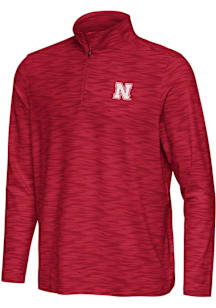 Antigua Nebraska Cornhuskers Mens Red Swell Long Sleeve Qtr Zip Pullover