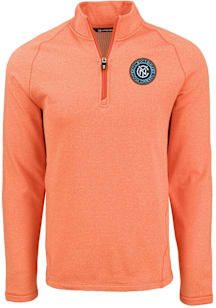Cutter and Buck New York City FC Mens Orange Pehastin Long Sleeve Qtr Zip Pullover