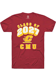 Summit Sportswear Central Michigan Chippewas Maroon Class of 2027 Short Sleeve T Shirt