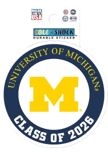 Navy Blue Michigan Wolverines Class of 2026 Durable Stickers