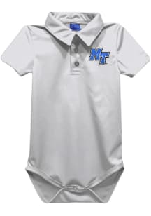 Vive La Fete Middle Tennessee Blue Raiders Baby White Team Short Sleeve One Piece Polo