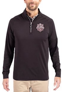 Cutter and Buck Indiana Hoosiers Mens Black 2025 CFP National Champions Adapt Eco Big and Tall Qtr..