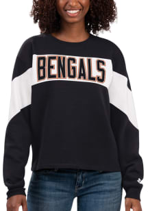 Starter Cincinnati Bengals Womens Black Holy Grail Crew Sweatshirt