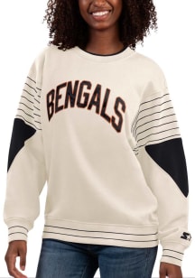 Starter Cincinnati Bengals Womens White On the Ball Crew Sweatshirt