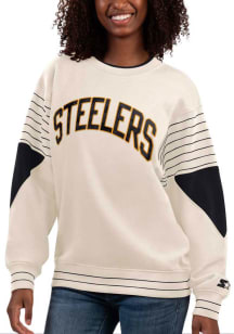 Starter Pittsburgh Steelers Womens White On the Ball Crew Sweatshirt