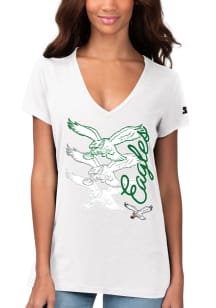 Starter Philadelphia Eagles Womens White Fair Catch Short Sleeve T-Shirt