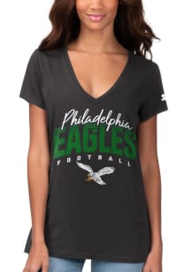 Starter Philadelphia Eagles Womens Black Fair Catch Short Sleeve T-Shirt