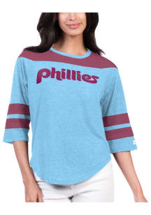 Starter Philadelphia Phillies Womens Light Blue Full Back LS Tee