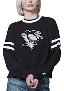Starter Pittsburgh Penguins Womens Black Rally Crew Sweatshirt