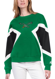 Starter Philadelphia Eagles Womens Kelly Green Wild Card Crew Sweatshirt