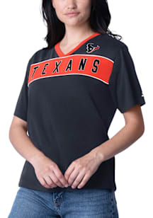 Starter Houston Texans Womens Navy Blue Game Day Short Sleeve T-Shirt