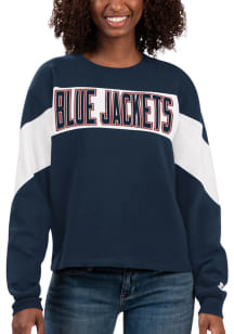 Starter Columbus Blue Jackets Womens Blue Holy Grail Crew Sweatshirt