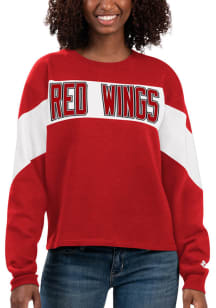 Starter Detroit Red Wings Womens Red Holy Grail Crew Sweatshirt