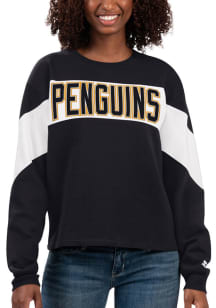 Starter Pittsburgh Penguins Womens Black Holy Grail Crew Sweatshirt