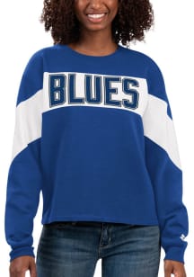 Starter St Louis Blues Womens Blue Holy Grail Crew Sweatshirt