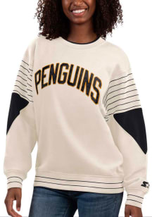 Starter Pittsburgh Penguins Womens White On the Ball Crew Sweatshirt