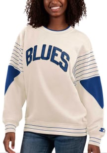 Starter St Louis Blues Womens White On the Ball Crew Sweatshirt