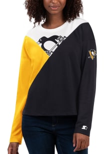 Starter Pittsburgh Penguins Womens Black Baserunner LS Tee