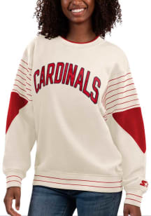 Starter St Louis Cardinals Womens White On the Ball Crew Sweatshirt