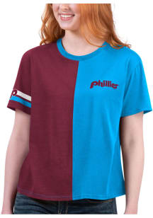 Starter Philadelphia Phillies Womens Light Blue Power Move Short Sleeve T-Shirt