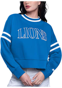 Starter Detroit Lions Womens Blue Power Play Crew Sweatshirt