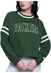 Starter Green Bay Packers Womens Green Power Play Crew Sweatshirt
