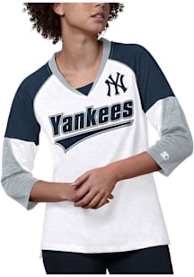 Starter New York Yankees Womens White Power Play LS Tee