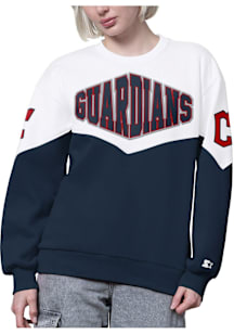 Starter Cleveland Guardians Womens Red Clutch Hit Crew Sweatshirt