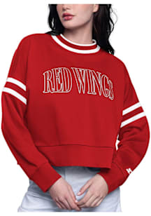 Starter Detroit Red Wings Womens Red Power Play Crew Sweatshirt