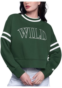 Starter Minnesota Wild Womens Green Power Play Crew Sweatshirt