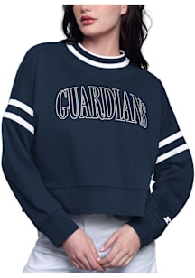 Starter Cleveland Guardians Womens Navy Blue Power Play Crew Sweatshirt