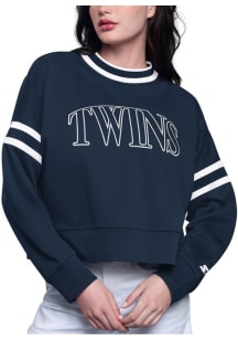 Starter Minnesota Twins Womens Navy Blue Power Play Crew Sweatshirt