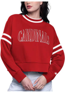 Starter St Louis Cardinals Womens Red Power Play Crew Sweatshirt