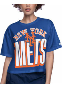 Starter New York Mets Womens Blue Play Short Sleeve T-Shirt