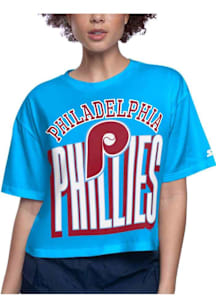 Starter Philadelphia Phillies Womens Light Blue Play Short Sleeve T-Shirt