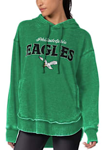 Starter Philadelphia Eagles Womens Kelly Green Burnout Rhinestone Hooded Sweatshirt